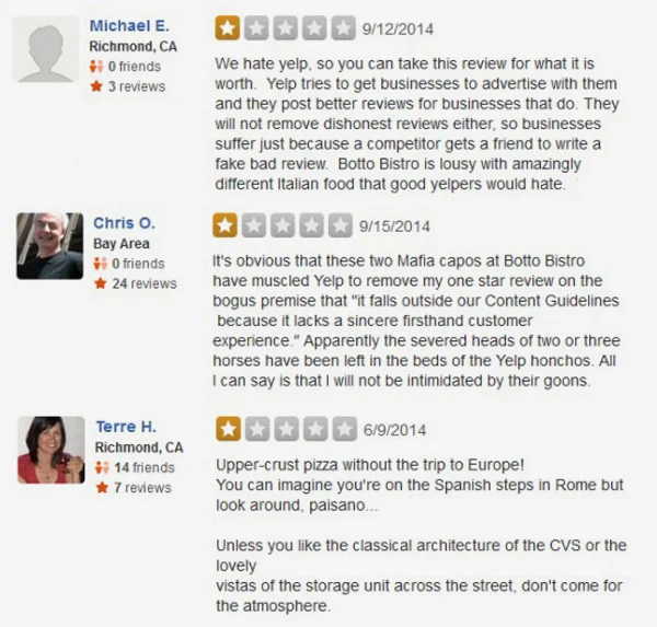 yelp 1 star reviews