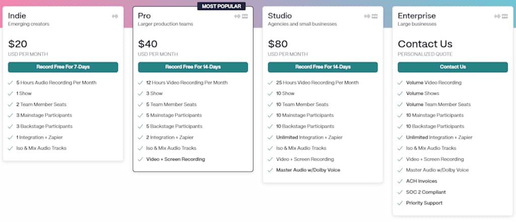 squadcast pricing